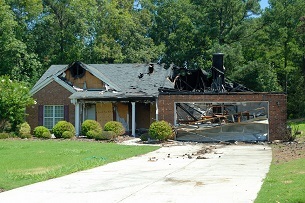 Damaged house