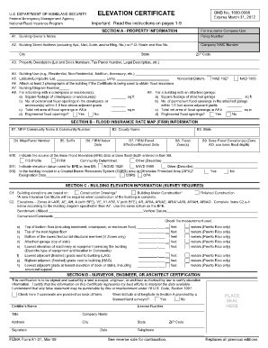 Flood Elevation Certificate