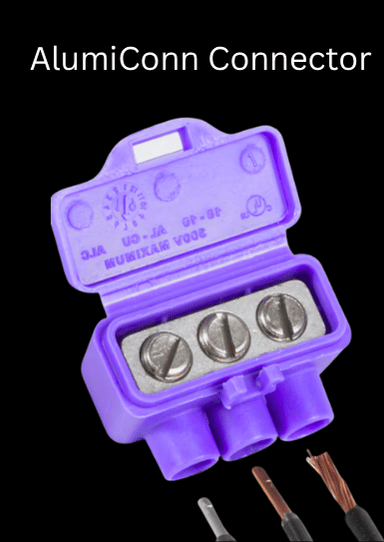 AlumiConn connector with three set screws used to join copper and aluminum wiring in Florida homes